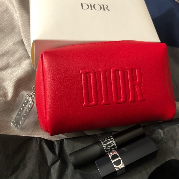 Dior Other - NEW in box. DIOR red clutch, lipstick, & mascara